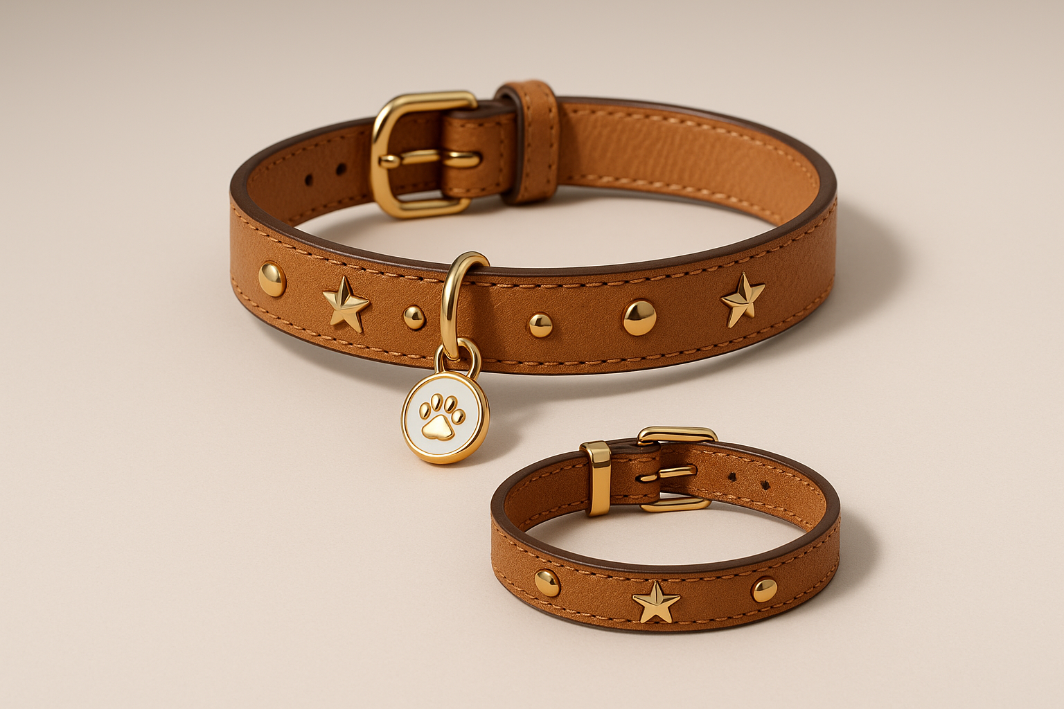 Duo pet and owner collar and bracelet 